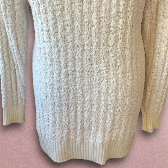 Zenana Premium Oversized Popcorn Knit Tunic Sweater Long Sleeves Size XL Ivory - Picture 12 of 16